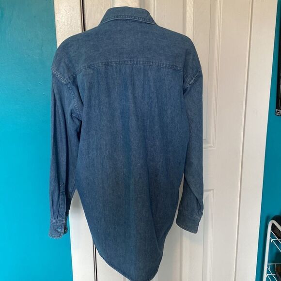 Bushwacker Denim Embroidered Shirt Winter Scene Size Medium - Picture 8 of 14